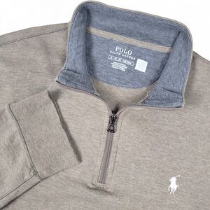 Polo Ralph Lauren Sweater Men's XL 1/4 Zip Pullover Beige Tan Preppy Stretch